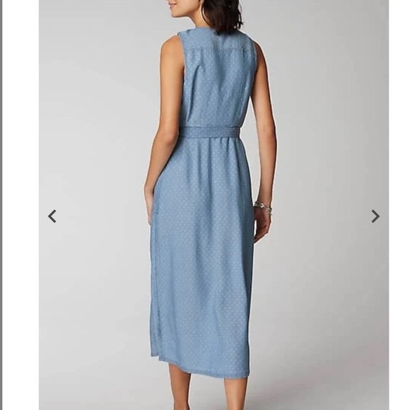 J Jill Denim Sleeveless Button-Front Dress In Blue Dunes Wash Size 3XL NWT - Picture 2 of 14